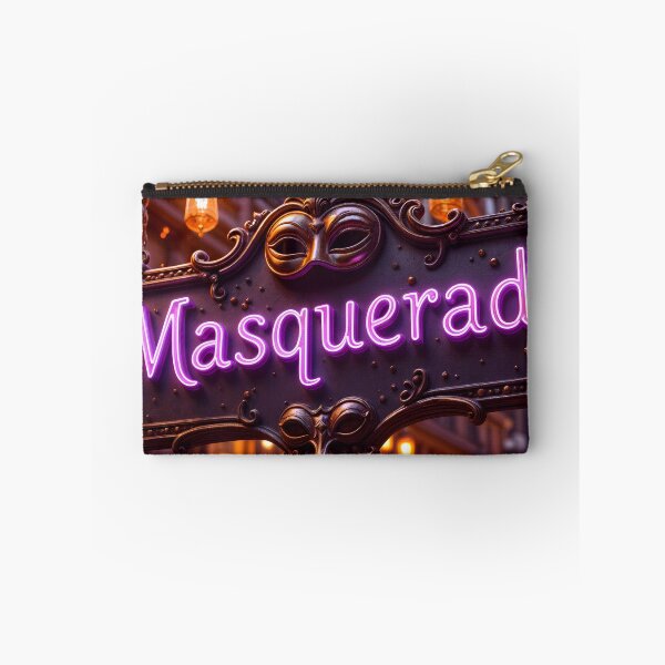 Item preview, Purple Neon Masquerade Sign with Decorative Mask in Urban Setting designed and sold by Creative88Art.