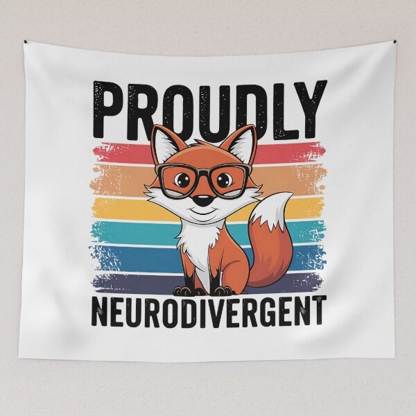 Item preview, Cute Fox Neurodivergent Pride Retro Vintage designed and sold by Taans-Creation.