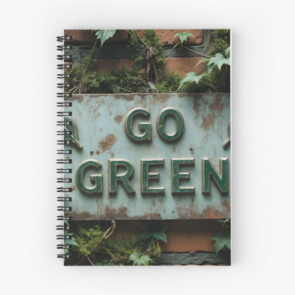 Item preview, Weathered Metal Sign with Go Green Text on Rustic Brick Wall designed and sold by Creative88Art.