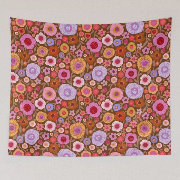 Item preview, Strawberry Floral on Chocolate Mousse designed and sold by Janet Broxon.