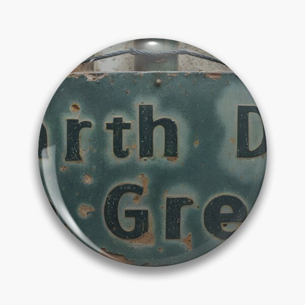 Item preview, Weathered Green Metal Sign Reading Earth Day Go Green on Brick Wall designed and sold by Creative88Art.
