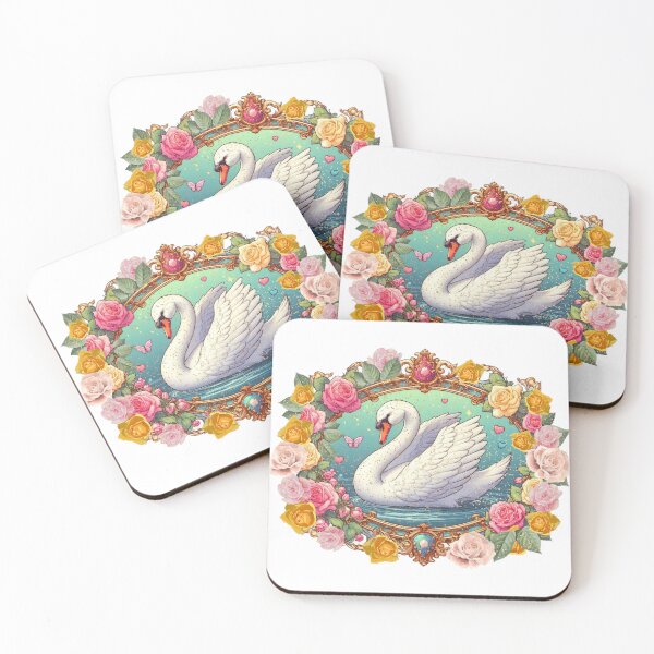 Item preview, Copy of Beautiful Pink Swan, flowers, femininity, beauty and love, rococò vibes designed and sold by Sugar Wisdom .