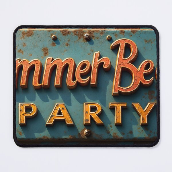 Item preview, Vintage Metal Sign with Summer Beach Party Text and Rustic Design designed and sold by Creative88Art.