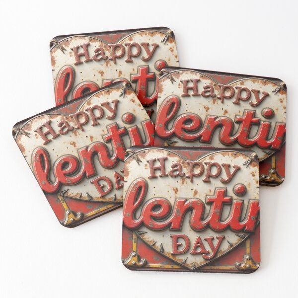Item preview, Vintage Valentine's Day Sign with Heart and Golden Accents designed and sold by Creative88Art.