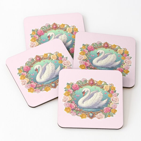 Item preview, Beautiful Pink Swan, flowers, femininity, beauty and love, rococò vibes designed and sold by Sugar Wisdom .
