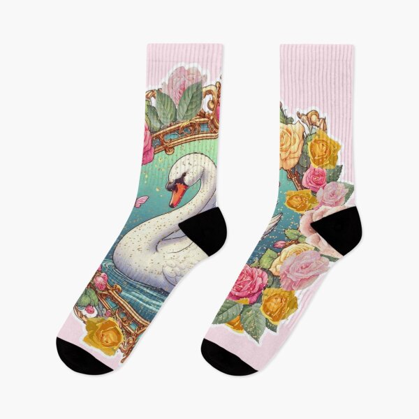 Item preview, Beautiful Pink Swan, flowers, femininity, beauty and love, rococò vibes designed and sold by Sugar Wisdom .