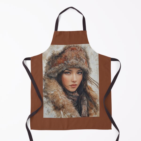 Item preview, Arctic Beauty: Mongolian Woman in Winter Fur designed and sold by ArtVibeCo.