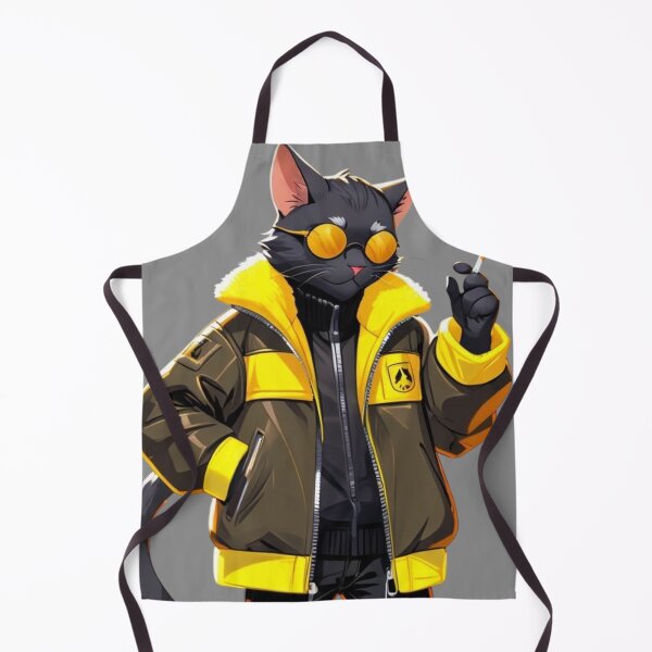 Item preview, Cool Cat in Yellow Jacket - Urban Street Style Black Cat with Sunglasses - Anime Style Art designed and sold by TopUpDesign.