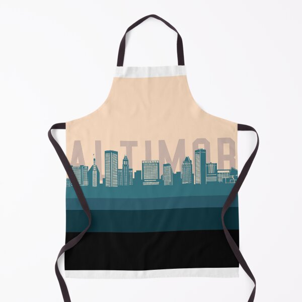 Item preview, baltimore skyline retro beige green designed and sold by BekimART2.