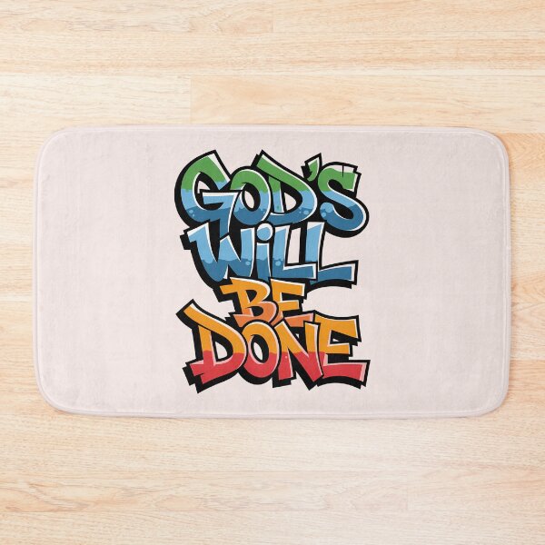 Item preview, God’s Will Be Done Graffiti Street Art Christian Bible Verse Typography designed and sold by  KnitLuv.