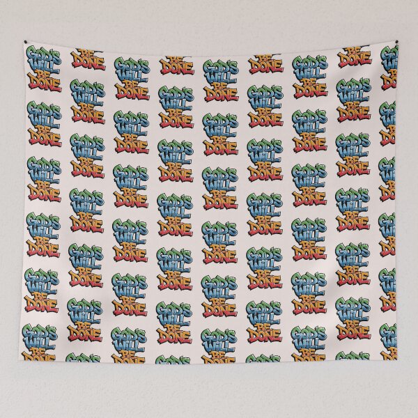 Item preview, God’s Will Be Done Graffiti Street Art Christian Bible Verse Typography designed and sold by  KnitLuv.