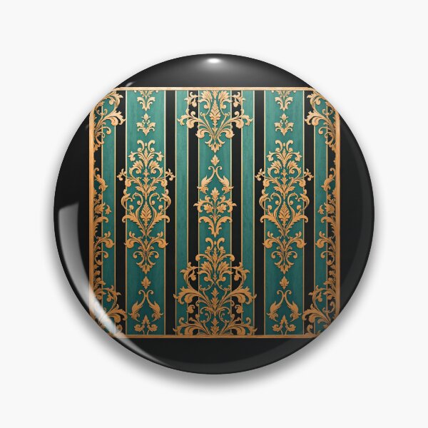 Item preview, Green Striped Gold Antique Style Damask - (Intentional Slight Discoloration) designed and sold by DesignsByPrnces.