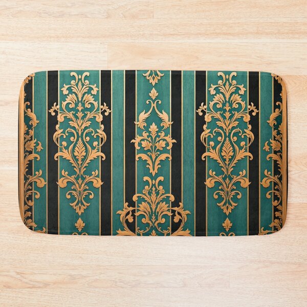 Item preview, Green Striped Gold Antique Style Damask - (Intentional Slight Discoloration) designed and sold by DesignsByPrnces.