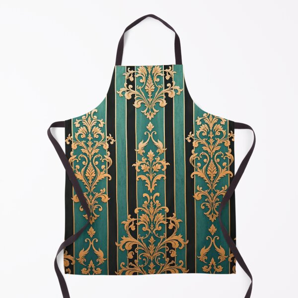 Item preview, Green Striped Gold Antique Style Damask - (Intentional Slight Discoloration) designed and sold by DesignsByPrnces.