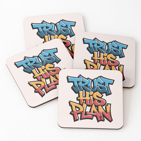 Item preview, Trust His Plan Graffiti Street Art Christian Bible Verse Typography designed and sold by  KnitLuv.