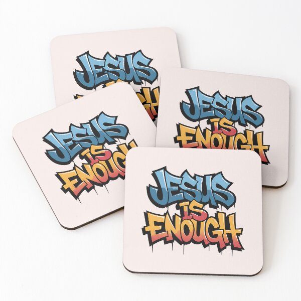 Item preview, Jesus Is Enough Graffiti Street Art Christian Bible Verse Typography designed and sold by  KnitLuv.