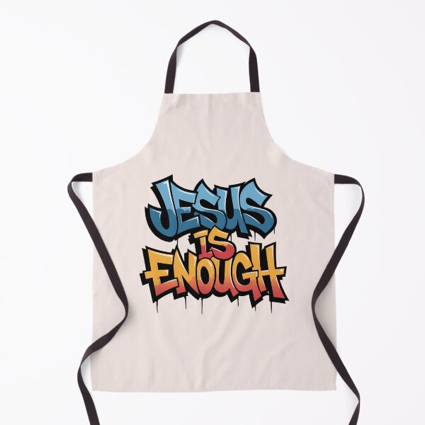 Item preview, Jesus Is Enough Graffiti Street Art Christian Bible Verse Typography designed and sold by KnitLuv.