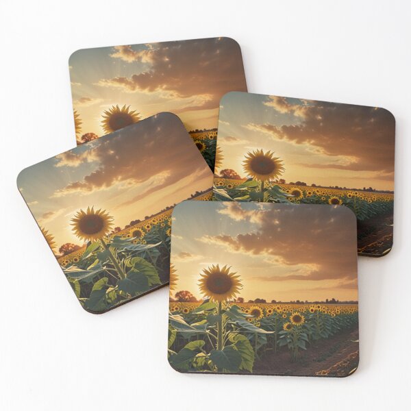 Item preview, sunflowers against the backdrop of the setting sun designed and sold by Izabela Włodarczyk.