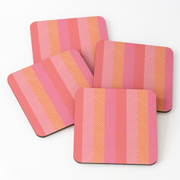 Item preview, Slanted-Chevron Stripes-Tangerine-Grapefruit Juice Pink-Bright Bohemian designed and sold by Annette Chabidon Studio.