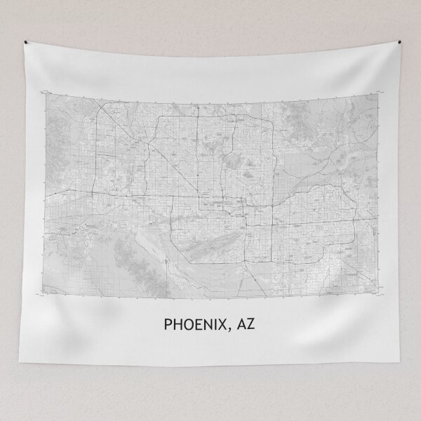 Item preview, PHOENIX, AZ 100K Topographical Map Black and White designed and sold by PGHPhotoCo.
