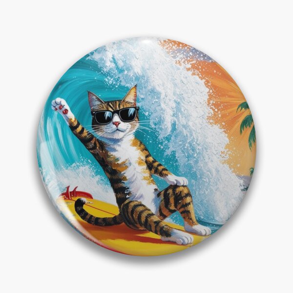 Item preview, Cat on a Surfboard - Cat on the Surfboard designed and sold by Evelyn3112.