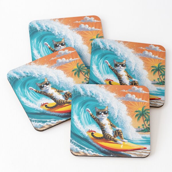 Item preview, Cat on a Surfboard - Cat on the Surfboard designed and sold by Evelyn3112.