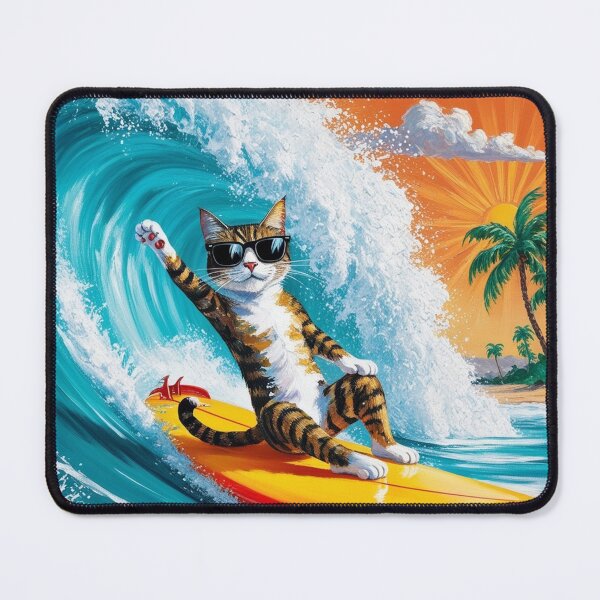 Item preview, Cat on a Surfboard - Cat on the Surfboard designed and sold by Evelyn3112.