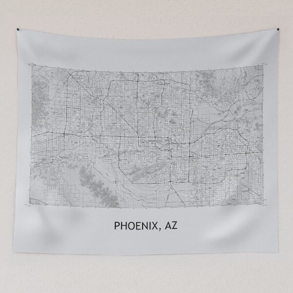 Item preview, PHOENIX, AZ 100K Topographical Map Grey designed and sold by PGHPhotoCo.
