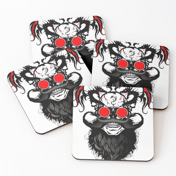 Item preview, skull dragon round glasses hipster skull crane beard mustache bearded mustache designed and sold by Achille3777.