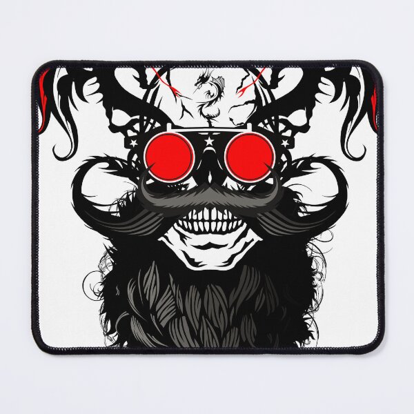Item preview, skull dragon round glasses hipster skull crane beard mustache bearded mustache designed and sold by Achille3777.