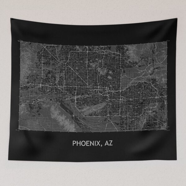 Item preview, PHOENIX, AZ 100K Topographical Map Black designed and sold by PGHPhotoCo.
