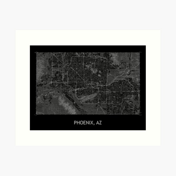 Item preview, PHOENIX, AZ 100K Topographical Map Black designed and sold by PGHPhotoCo.