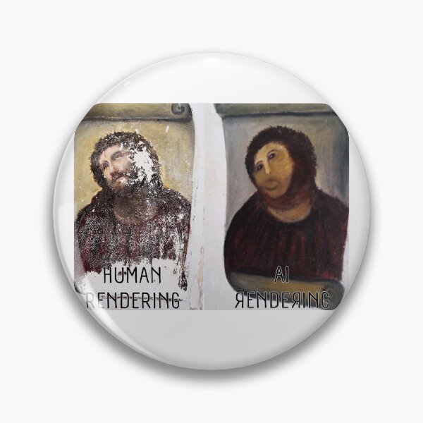 Item preview, Human Rendering vs. AI Rendering fresco parody designed and sold by Signs for Dark Times.