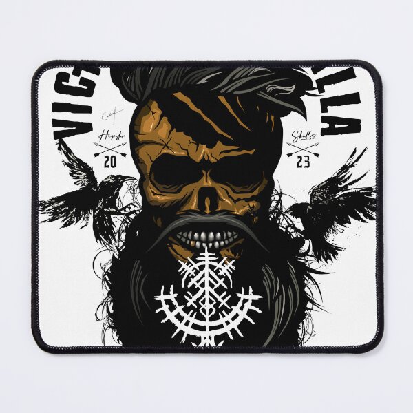 Item preview, victory or valhalla hipster skull beard mustache skull designed and sold by Achille3777.