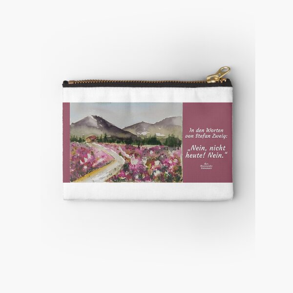 Item preview, Flower landscape with literary quote by Stefan Zweig - saying no with humor designed and sold by NasobemArt.
