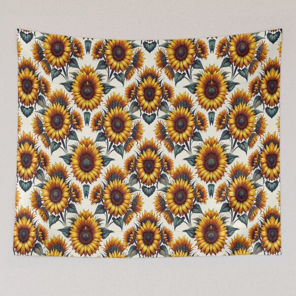Item preview, Vibrant Sunflower Floral Art Print | Seamless Botanical Sunflower Pattern designed and sold by DrawHandArt.