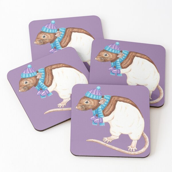 Item preview, Rat in Scarf and Bobble Hat designed and sold by WolfySilver.