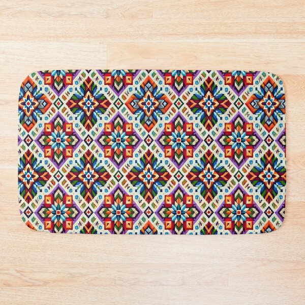 Item preview, Colorful Geometric Folk Pattern | Vibrant Ethnic Mosaic Tile Design designed and sold by DrawHandArt.