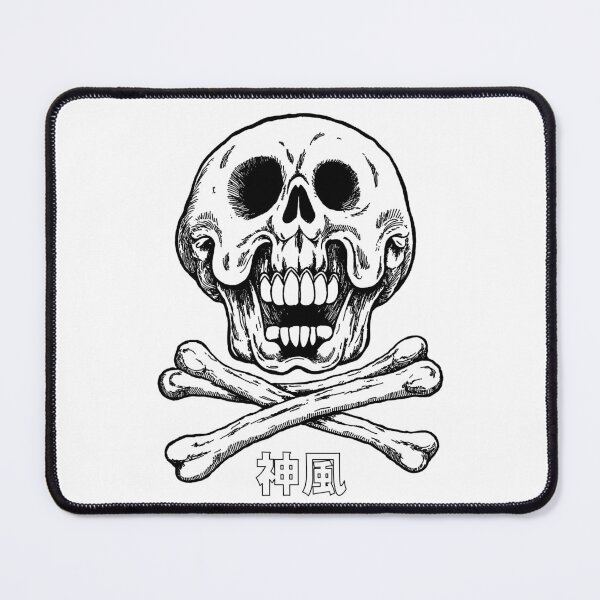 Item preview, Funny skull kamikaze japan manga anime comix style ink drawing designed and sold by VonKalt.