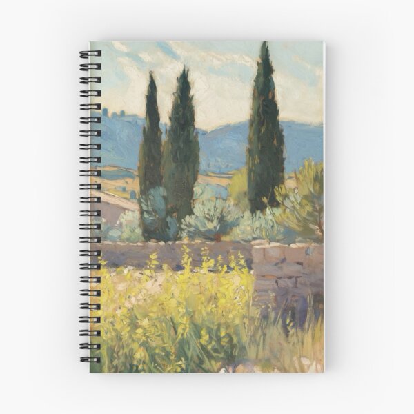 Item preview, Provence Landscape Impressionist Painting – Cypress Trees & Sunlit Fields designed and sold by CARRAANN.