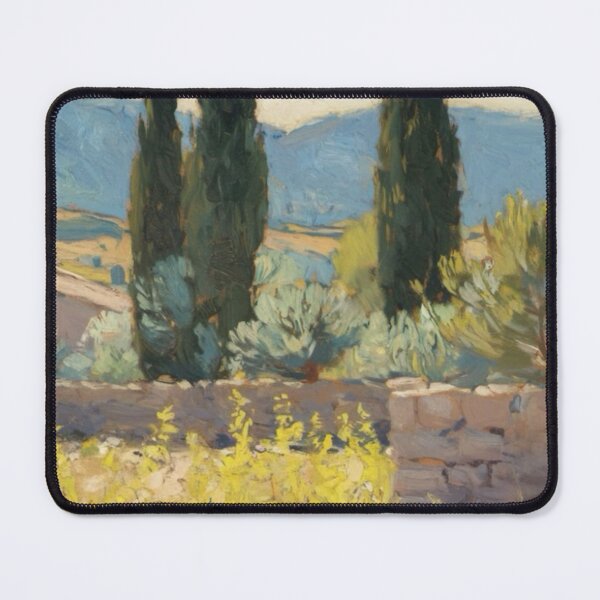 Item preview, Provence Landscape Impressionist Painting – Cypress Trees & Sunlit Fields designed and sold by CARRAANN.