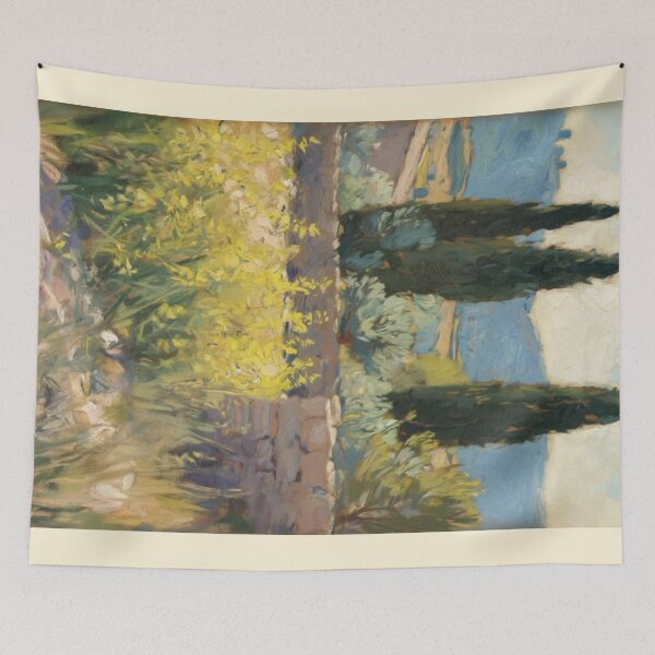 Item preview, Provence Landscape Impressionist Painting – Cypress Trees & Sunlit Fields designed and sold by CARRAANN.