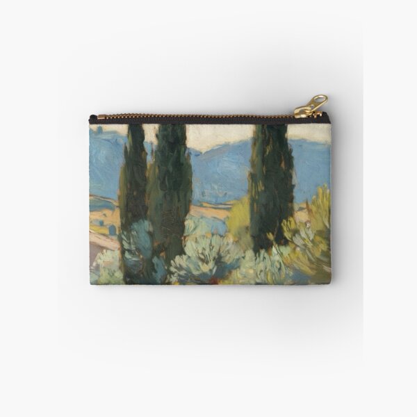 Item preview, Provence Landscape Impressionist Painting – Cypress Trees & Sunlit Fields designed and sold by CARRAANN.