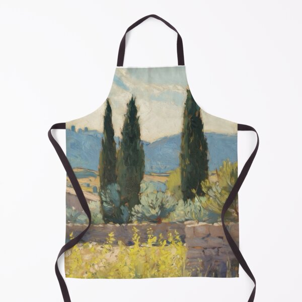 Item preview, Provence Landscape Impressionist Painting – Cypress Trees & Sunlit Fields designed and sold by CARRAANN.