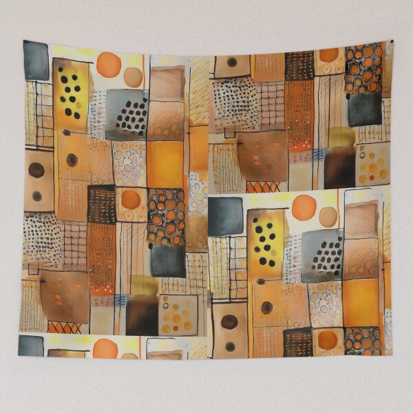 Item preview, Wonky Boxes Abstract in Watercolor and INk designed and sold by NancyMerkle.