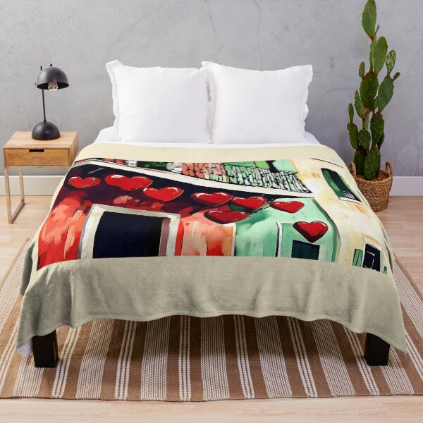Item preview, Romantic Charm in New Orleans - Vibrant Hearts and Abstract Colorful Facades Generative AI designed and sold by OlfactoART Studio.