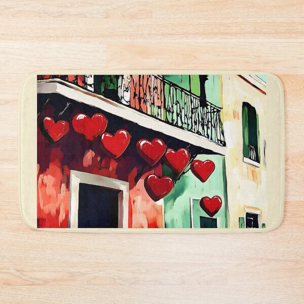 Item preview, Romantic Charm in New Orleans - Vibrant Hearts and Abstract Colorful Facades Generative AI designed and sold by OlfactoART Studio.