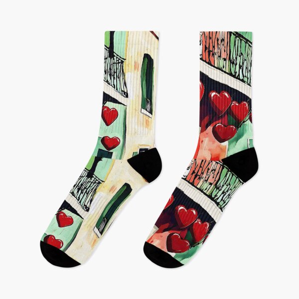 Item preview, Romantic Charm in New Orleans - Vibrant Hearts and Abstract Colorful Facades Generative AI designed and sold by OlfactoART Studio.