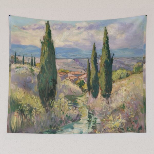 Item preview, Provence Cypress Trees – French Impressionist Landscape Painting. Art By Carraann  designed and sold by CARRAANN.