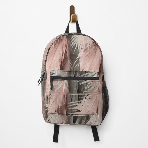 Item preview, Flowing Gray and Pink Feather Pattern in a Vertical Design designed and sold by Glam-OOTD.